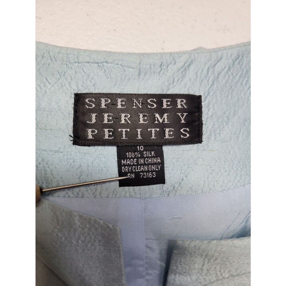 Silk Y2K Spenser Jeremy Light Blue Women's Skirt Suit Two-Piece Set Blazer - Picture 10 of 14